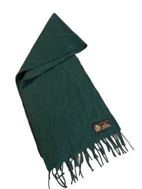 House Of Scotland Scarf 100% Cashmere Dark Green Made In Scotland
